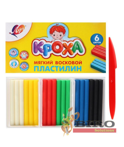 Pastă de modelat moale Kroha, 6 culori x 15 gr.
